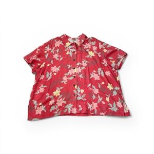 Tommy Bahama Women’s Shirt Short Sleeve Button Down Floral Size 3X